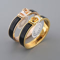 Hermes H Ring Lock Bracelet 12MM Black